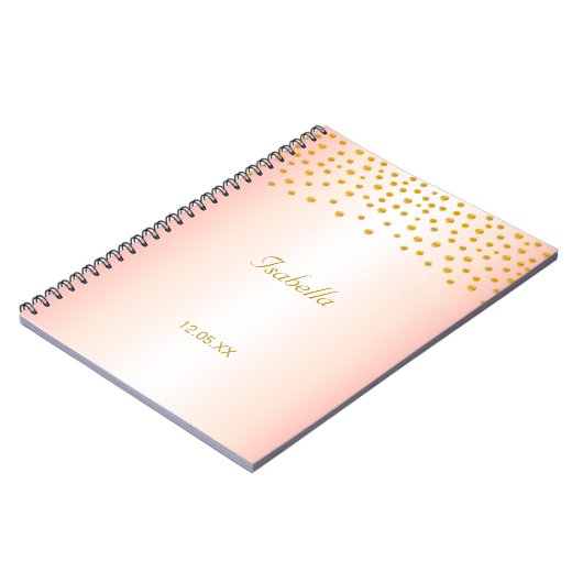 Calligrafie en goudConfetti op Roos Gold Notitieboek (Linkerzijde)