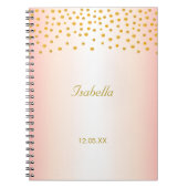 Calligrafie en goudConfetti op Roos Gold Notitieboek (Voorkant)
