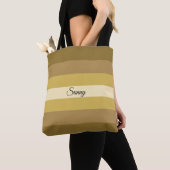 Calligrafie en ivoor, gouden bruine schaduwen tote bag (Dichtbij)
