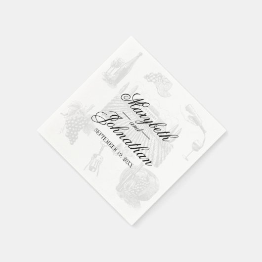 Calligrafie en weddenschap met wijn servet (Hoek)