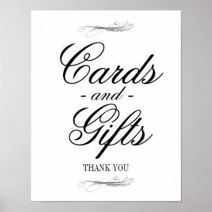 Calligrafie- en weddenschapskaarten en cadeautjes  poster
