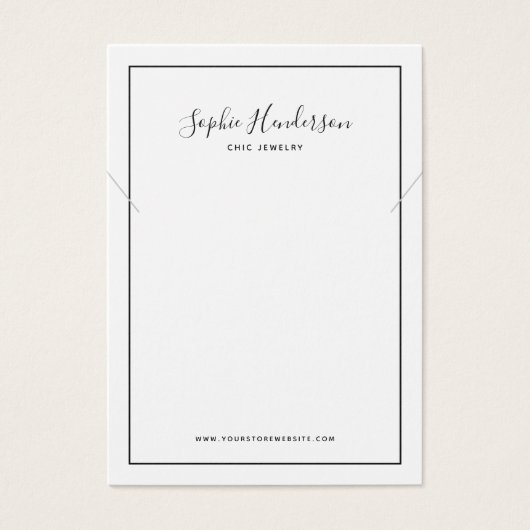 Calligrafie en zwarte rand Ketting Display Kaart (Voorkant)