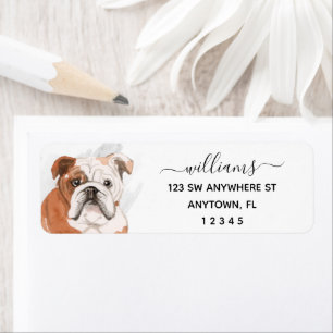 Calligrafie Engels Bulldog Return-adres Etiket