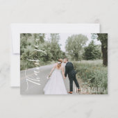 Calligrafie Enige Foto Weddenschap Bedankt (Voorkant)