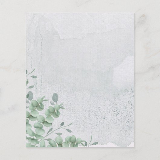 Calligrafie Eucalyptus budget Hartelijk dank Flyer (Achterkant)