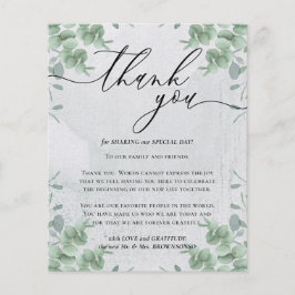 Calligrafie Eucalyptus budget Hartelijk dank Flyer