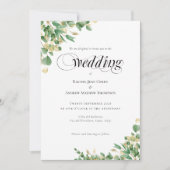 Calligrafie Eucalyptus Gold Monogram Huwelijk (Voorkant)