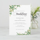 Calligrafie Eucalyptus Gold Monogram Huwelijk (Staand voorkant)