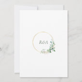 Calligrafie Eucalyptus Gold Monogram Huwelijk (Achterkant)