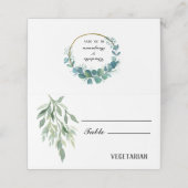 Calligrafie Eucalyptus Wedding Meal Choice Plaatskaartje (Buitenkant ongevouwen)