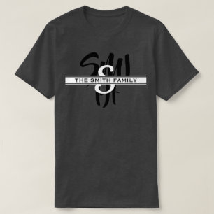 Calligrafie Familie reunion Monogram grijs T-Shirt