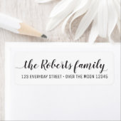 Calligrafie Familienaam Eenvoudig modern rechthoek Etiket (Insitu)