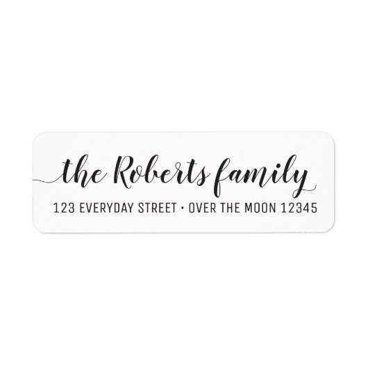 Calligrafie Familienaam Eenvoudig modern rechthoek Etiket (Voorkant)