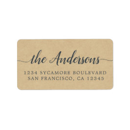 Calligrafie Familienaam Kraft Paper Return Address Etiket
