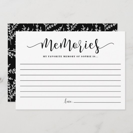 Calligrafie Favoriete Geheugen van de Kaart van de (Voorkant / Achterkant)