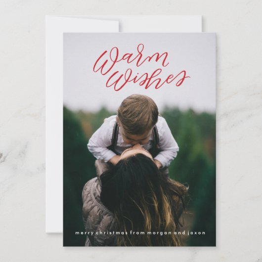 Calligrafie-feestdag fotokaart feestdagenkaart (Voorkant)