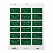 Calligrafie Feliz Navidad Green Adres Etiket (Full Sheet)