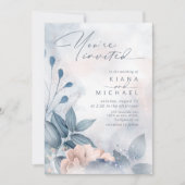 Calligrafie Floral Dusty Blue ID771 (Voorkant)