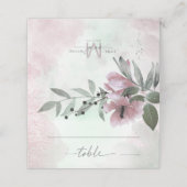 Calligrafie Floral Monogram Mauve ID771 Plaatskaartje (Buitenkant ongevouwen)