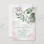 Calligrafie Floral Rehearsal Dinner Mauve ID771 Kaart (Voorkant)