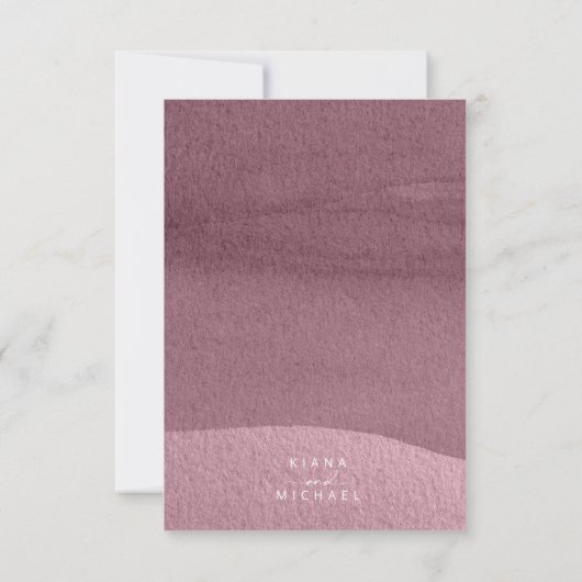 Calligrafie Floral Rehearsal Dinner Mauve ID771 Kaart (Achterkant)