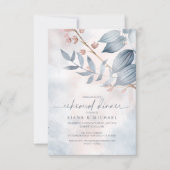 Calligrafie Floral repetitie Dinner Blue ID771 Kaart (Voorkant)