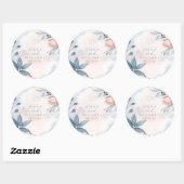 Calligrafie Floral Wedding Blue ID771 Ronde Sticker (Vel)