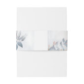 Calligrafie Floral Wedding Blue ID771 Uitnodigingen Wikkel (Achterkant Voorbeeld)