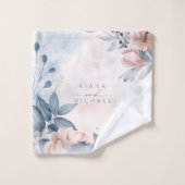 Calligrafie Floral Wedding Dusty Blue ID771 Bad Handdoek (Wasdoekje)