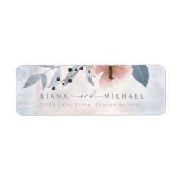 Calligrafie Floral Wedding Dusty Blue ID771 Etiket