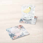 Calligrafie Floral Wedding Dusty Blue ID771 Kartonnen Onderzetters (Insitu)