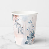 Calligrafie Floral Wedding Dusty Blue ID771 Papieren Bekers (Rechts)