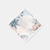 Calligrafie Floral Wedding Dusty Blue ID771 Servet (Hoek)