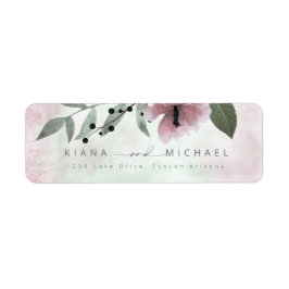 Calligrafie Floral Wedding Mauve ID771 Etiket