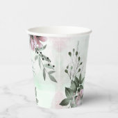 Calligrafie Floral Wedding Mauve ID771 Papieren Bekers (Rechts)