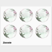 Calligrafie Floral Wedding Mauve ID771 Ronde Sticker (Vel)