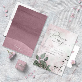 Calligrafie Floral Wedding Mauve ID771 RSVP Kaartje