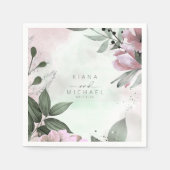 Calligrafie Floral Wedding Mauve ID771 Servet (Voorkant)