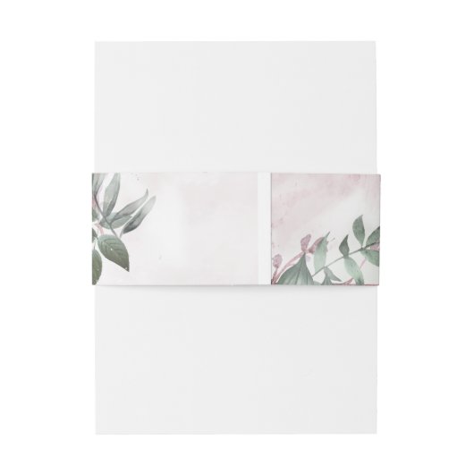 Calligrafie Floral Wedding Mauve ID771 Uitnodigingen Wikkel (Achterkant Voorbeeld)