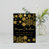 Calligrafie Folie Snowflakes Het is jouw kerstfees Folie Feestdagen Briefkaart (Staand Voorkant)