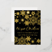 Calligrafie Folie Snowflakes Het is jouw kerstfees Folie Feestdagen Briefkaart (Voorkant / Achterkant)