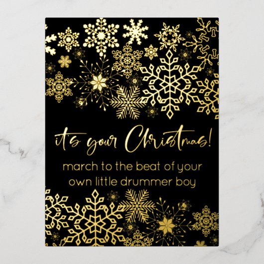 Calligrafie Folie Snowflakes Het is jouw kerstfees Folie Feestdagen Briefkaart (Voorkant)