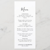 Calligrafie Foral Wedding Menu (Voorkant)