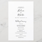 Calligrafie Foral Wedding Program (Voorkant)