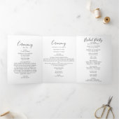 Calligrafie Formele drievoudig Weddenschap Program Drieluik Uitnodiging (Binnen)