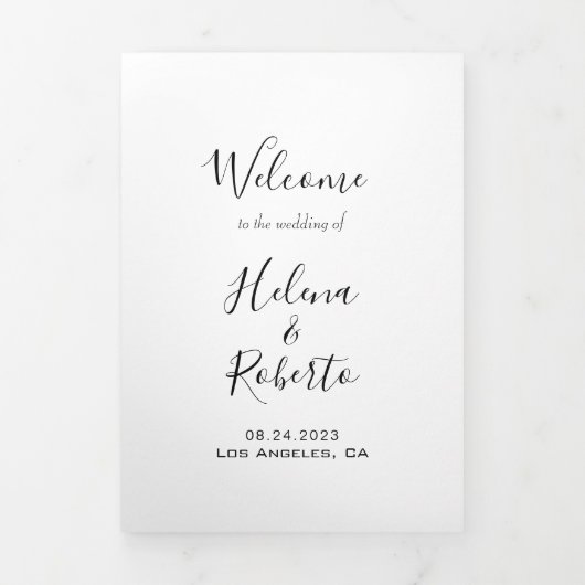 Calligrafie Formele drievoudig Weddenschap Program Drieluik Uitnodiging (Cover)