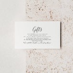 Calligrafie Formele Huwelijkscadeaus Informatiekaartje<br><div class="desc">Deze kalligrafie formele huwelijkscadeaus omhullingskaart is perfect voor een klassieke bruiloft. Het ontwerp heeft een prachtig lettertype voor kalligrafie.</div>