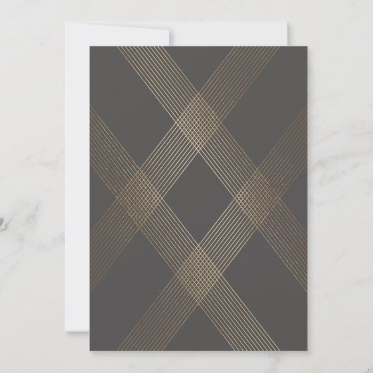 Calligrafie Formele monogram Gold Foil Charcoal Kaart (Achterkant)