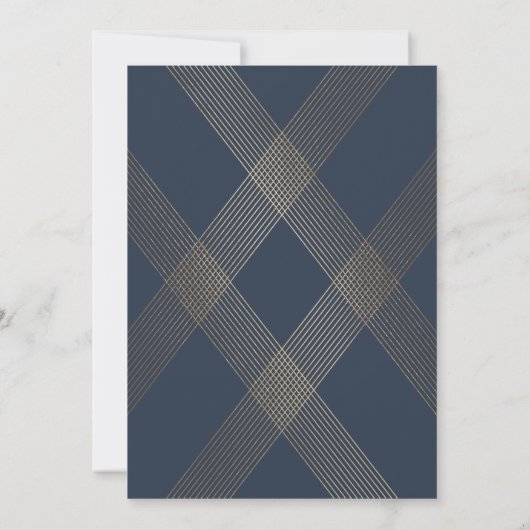 Calligrafie Formele monogram Gold Foil marine Kaart (Achterkant)