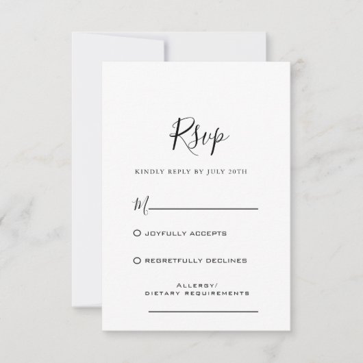 Calligrafie Formele RSVP-kaart RSVP Kaartje (Voorkant)